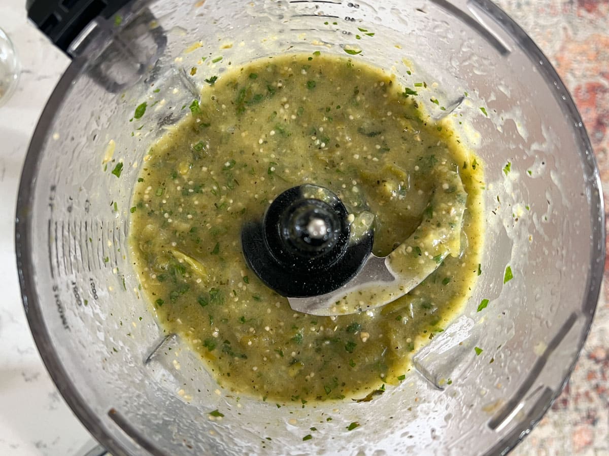 salsa verde in a food processor
