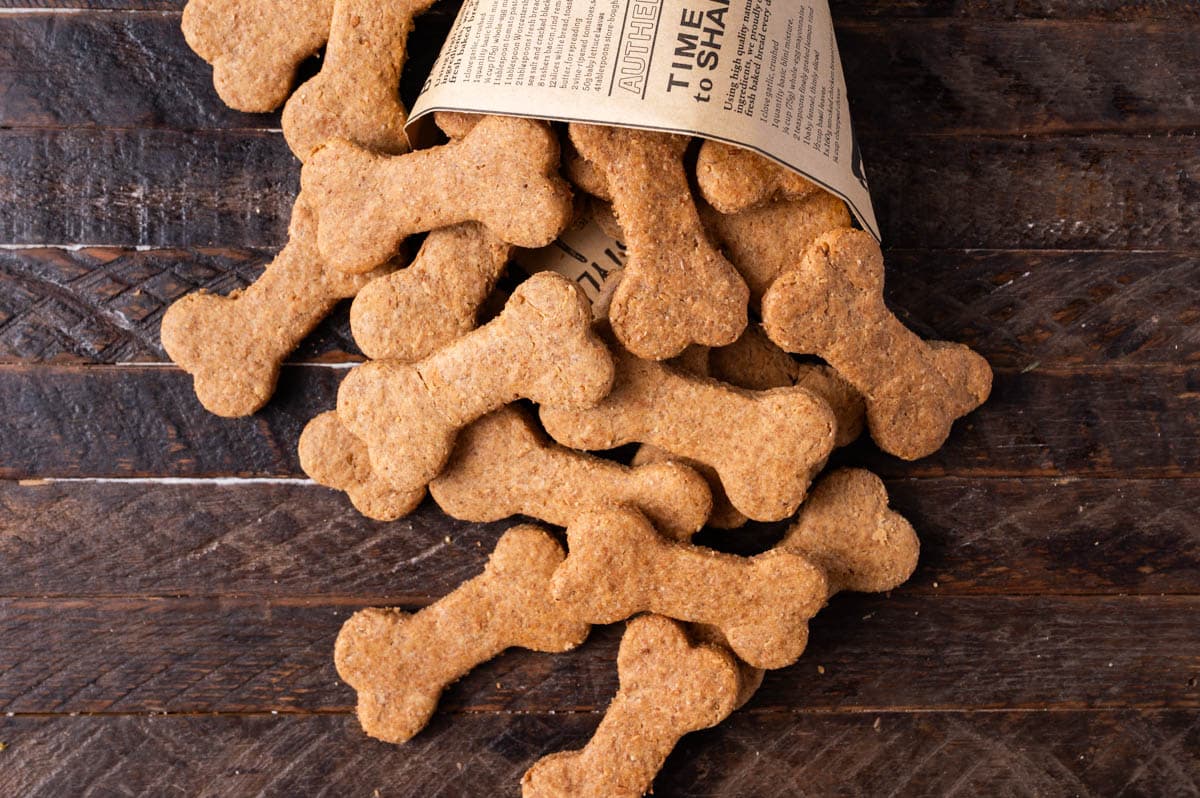 dog bone shaped treats on a table