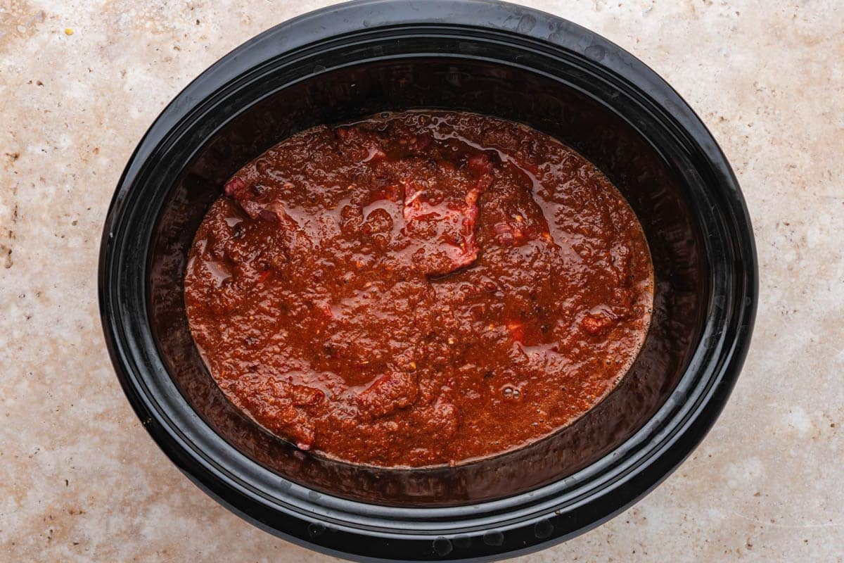 ingredients for barbacoa beef in a crockpot