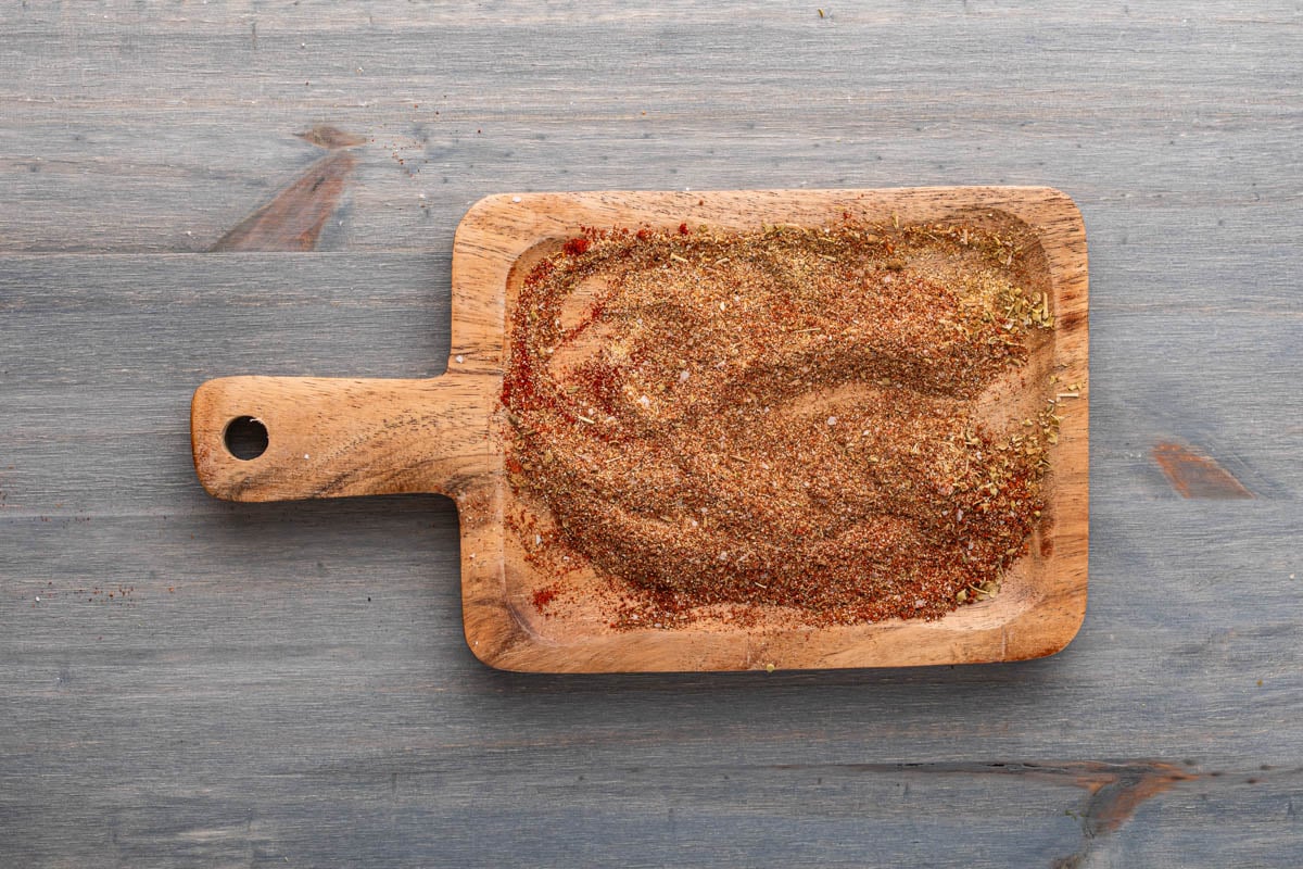 seasoning on a cutting board