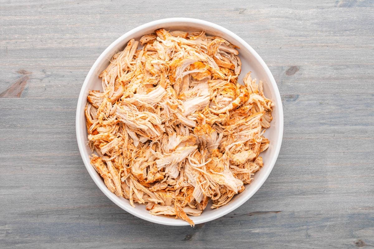 shredded chicken in a bowl