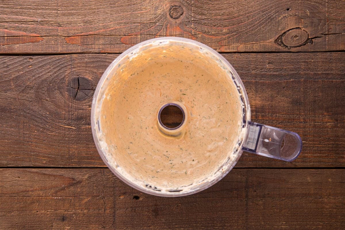 cilantro lime sauce in a blender