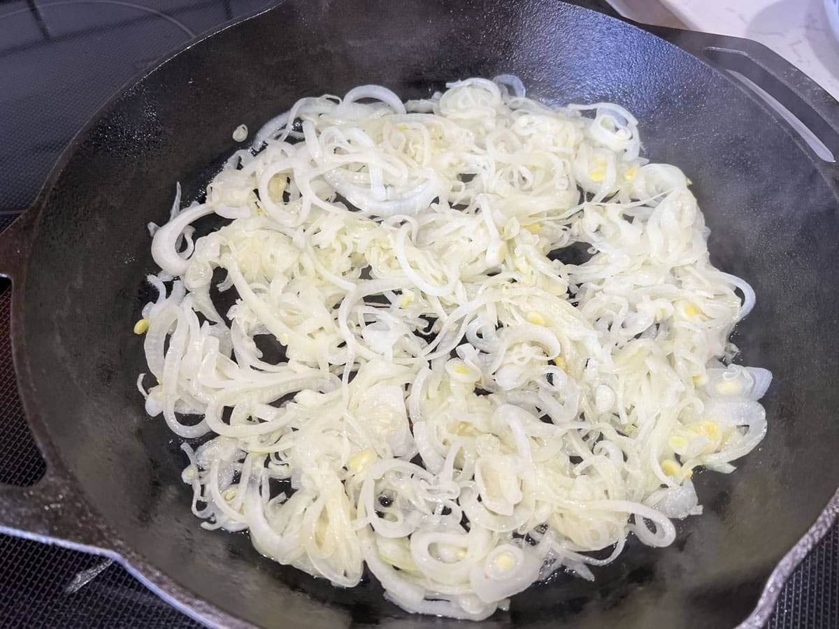onions in a skilet