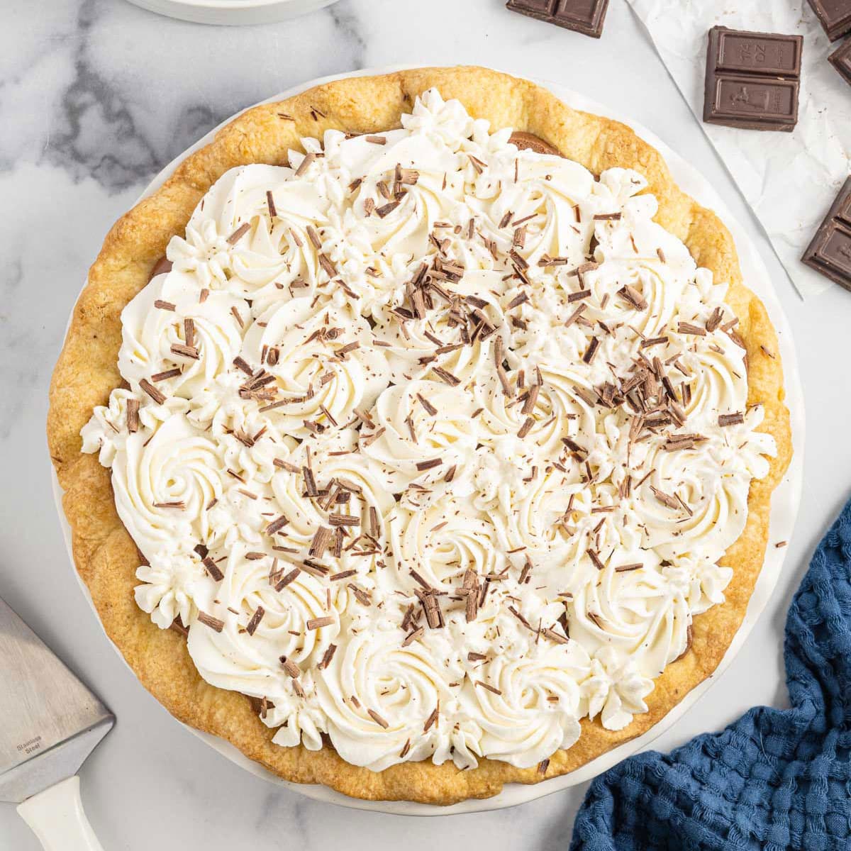 unbaked french silk pie on a table