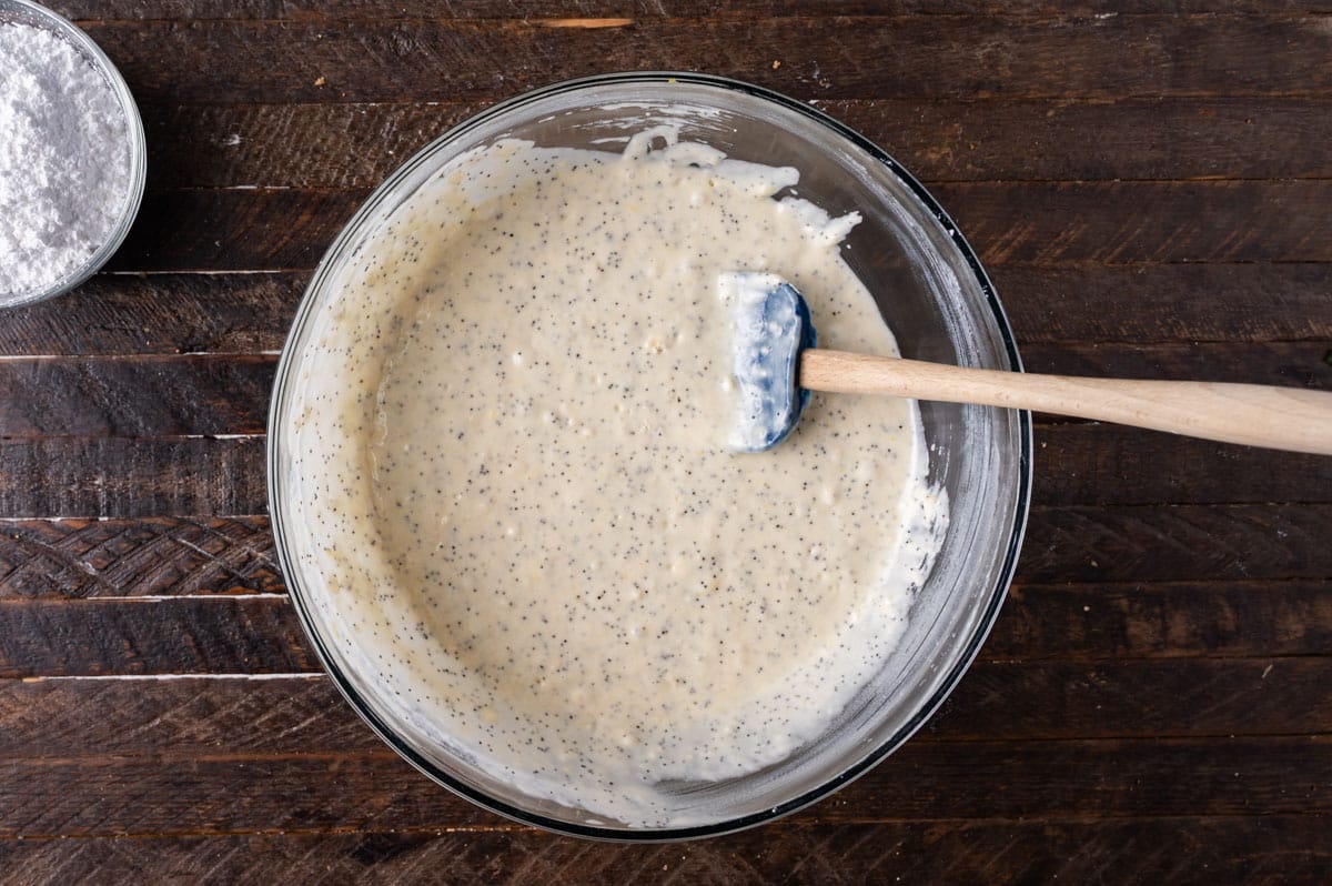 poppy seed bread batter in a bowl