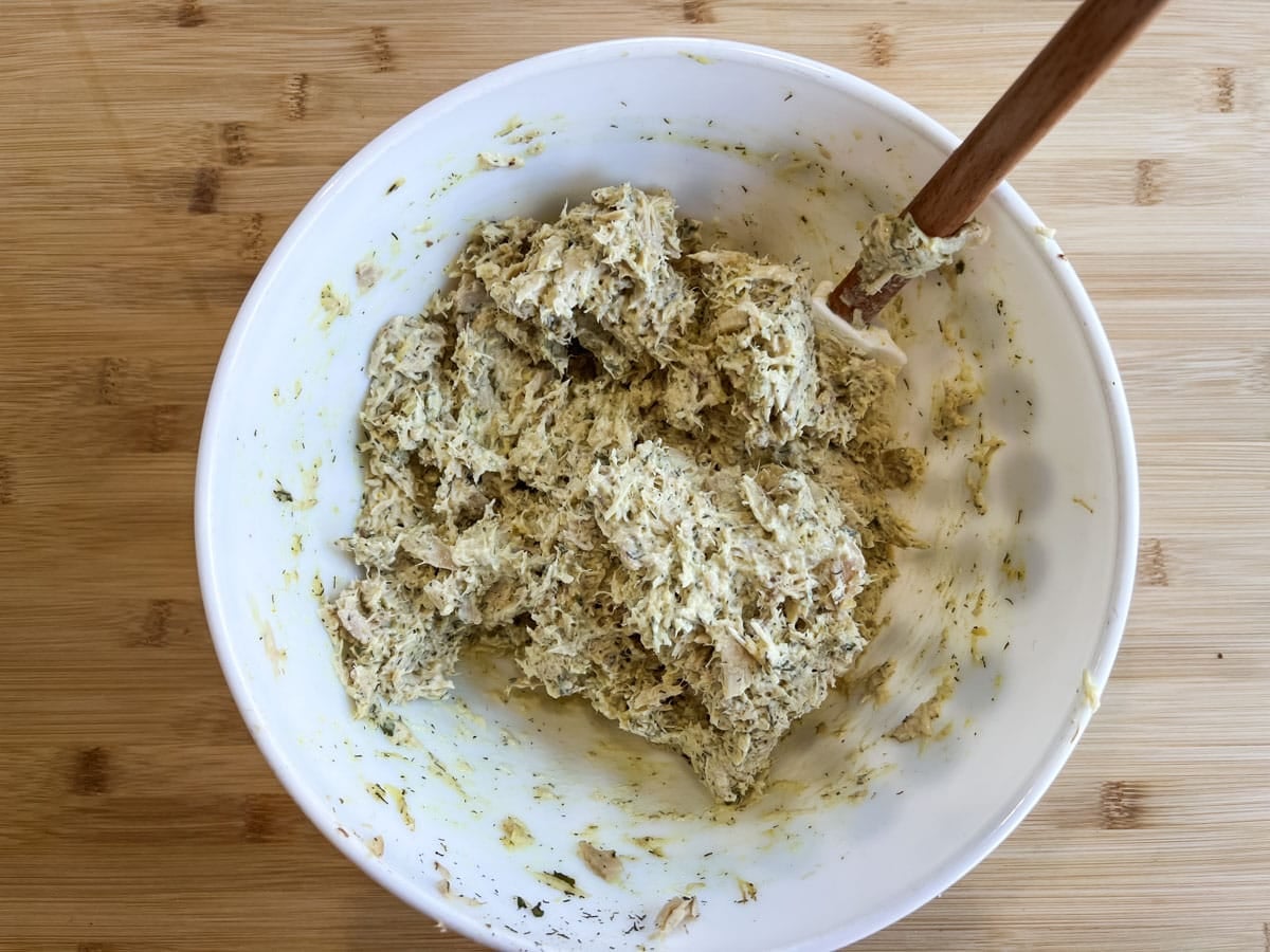 tuna salad recipe in a bowl