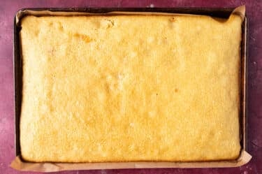 baked sheet cake on a table