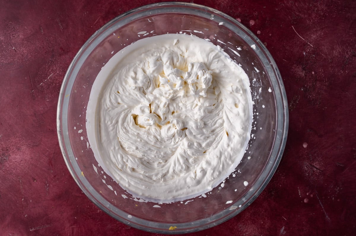 whipped cream in a bowl