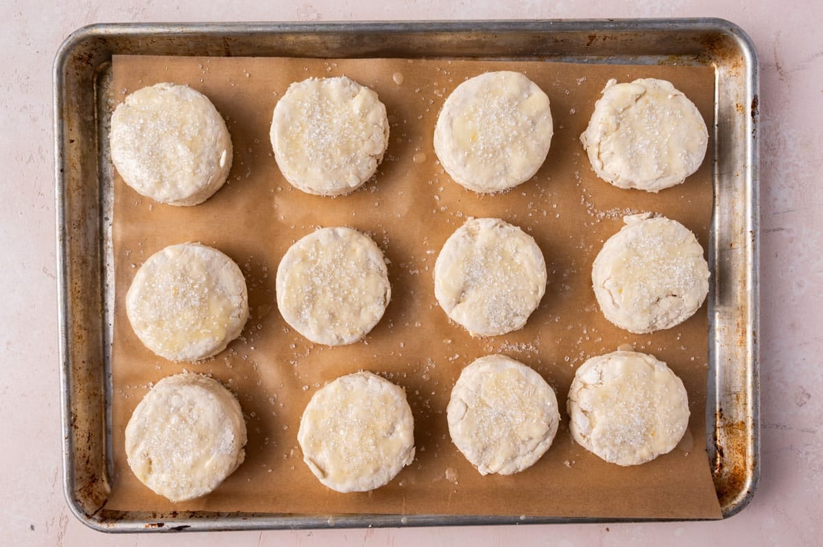 biscuits on a baking sheet