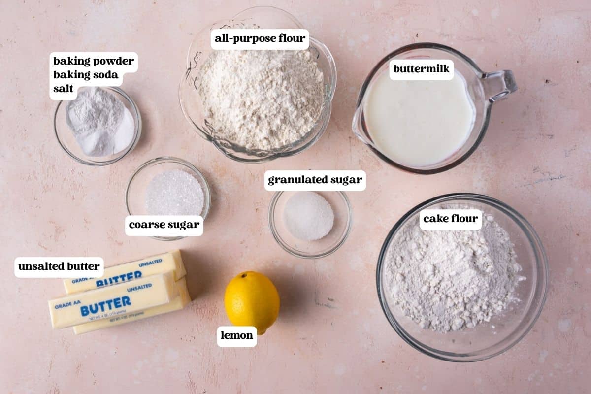 shortcake biscuits ingredients on a table