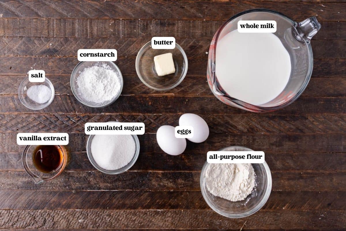 pudding ingredients on a table