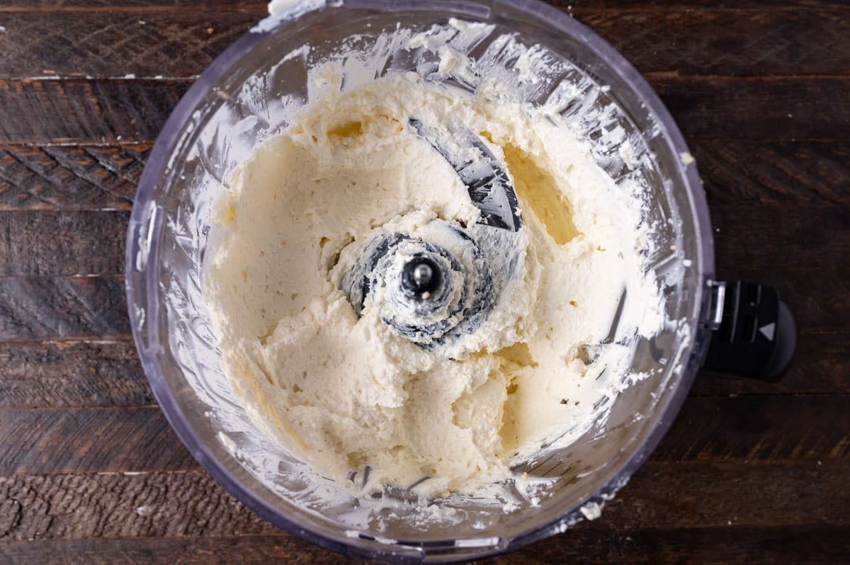 whipped cheese in a food processor