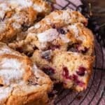 slices of fresh cherry cake on a table
