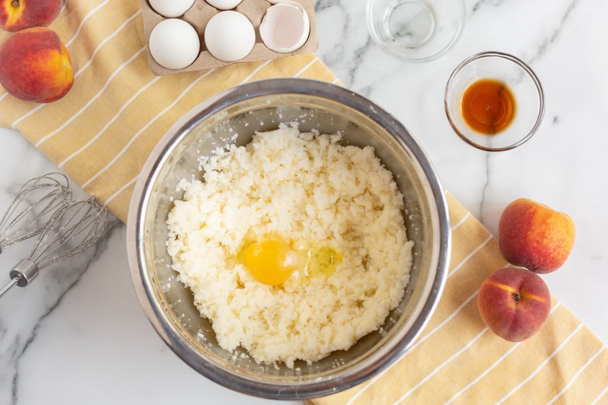 creamed butter with an egg on top