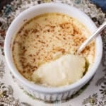 baked custard with creamy texture in a cup
