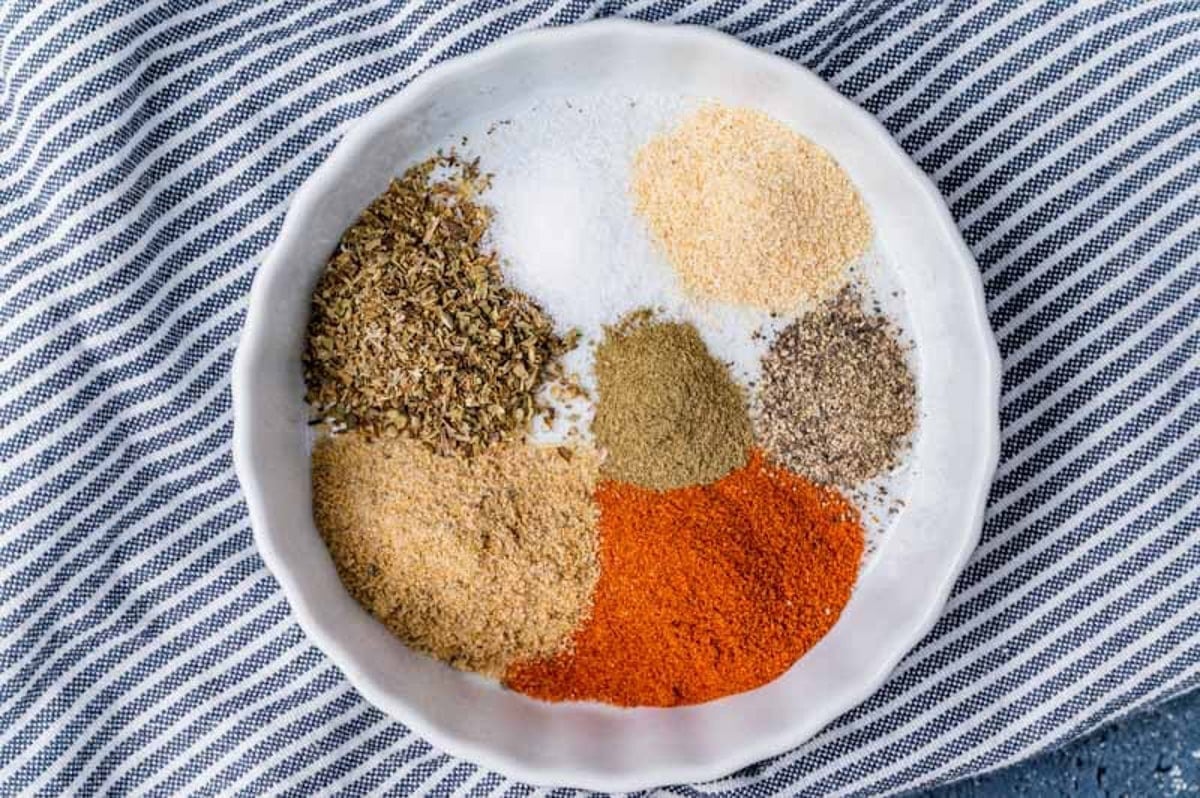 spices for pork in a bowl