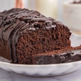 inside a chocolate olive oil cake