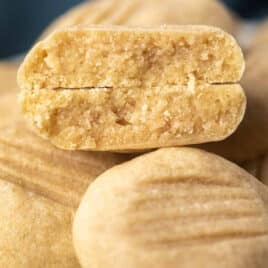 brown sugar butter cookie cut in half