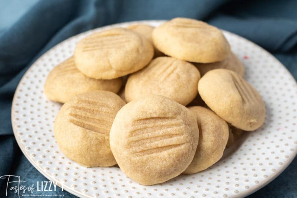 a plate of brown sugar butter cookies